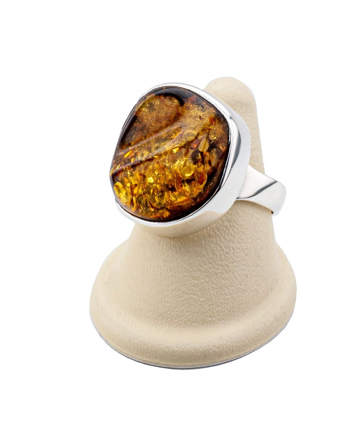 Bernstein Ring mit Silber 925
