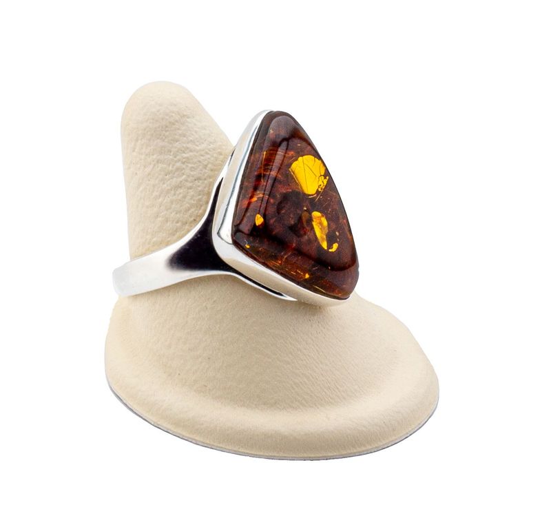 Bernstein Ring mit Silber 925
