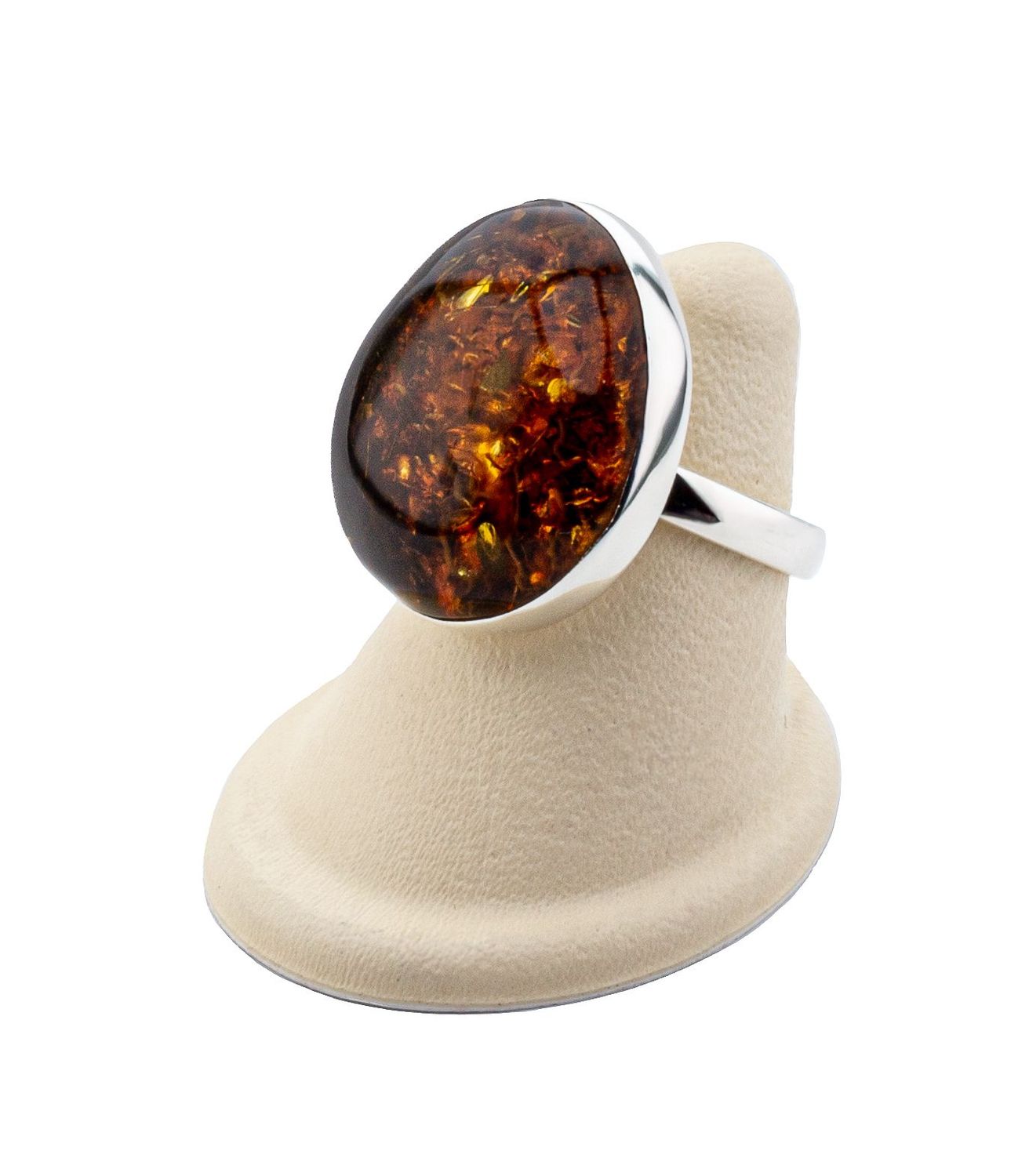 Bernstein Ring mit Silber 925