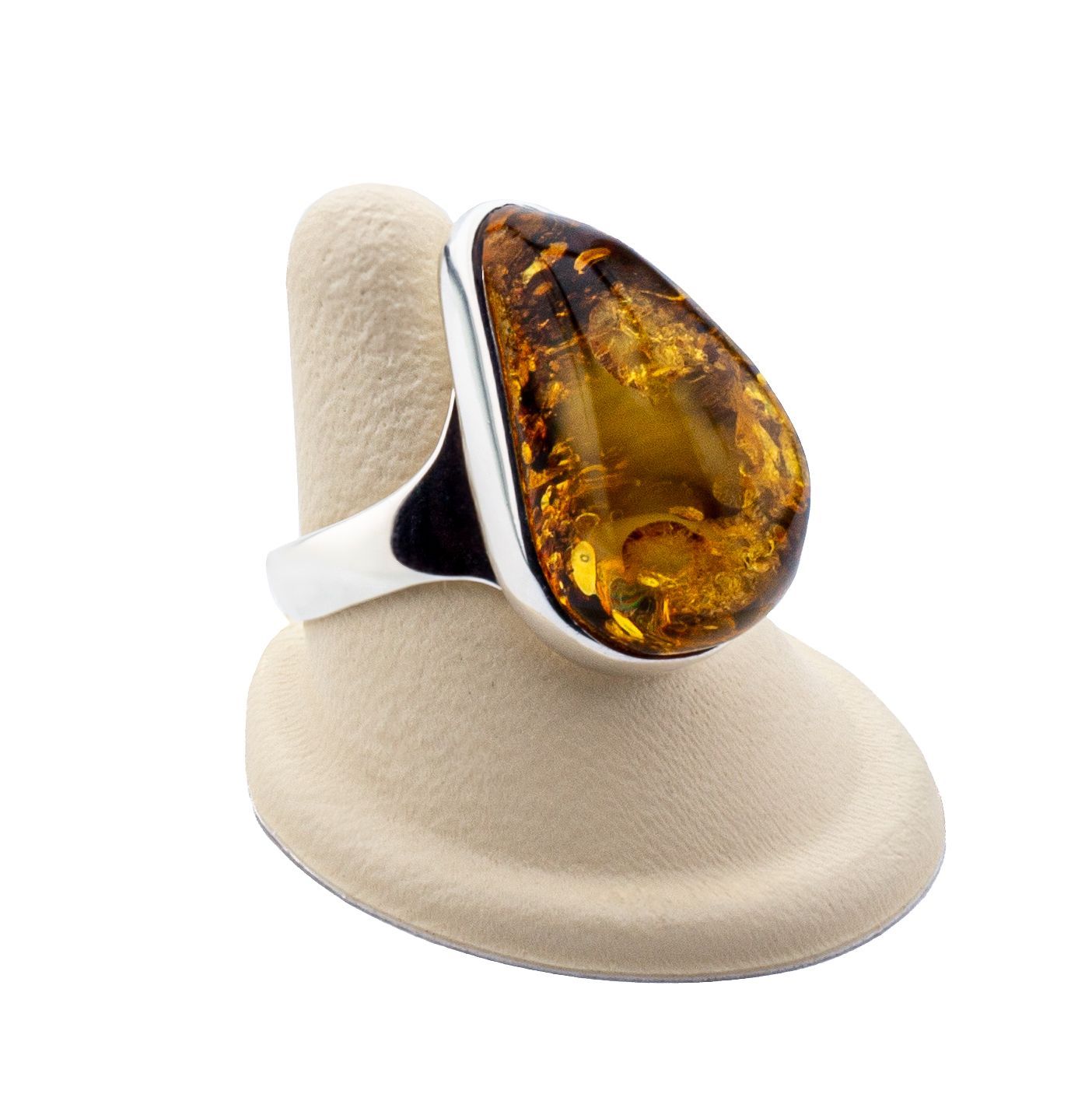 Bernstein Ring mit Silber 925