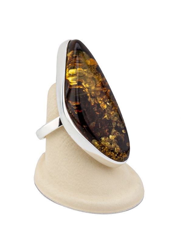 Bernstein Ring mit Silber 925
