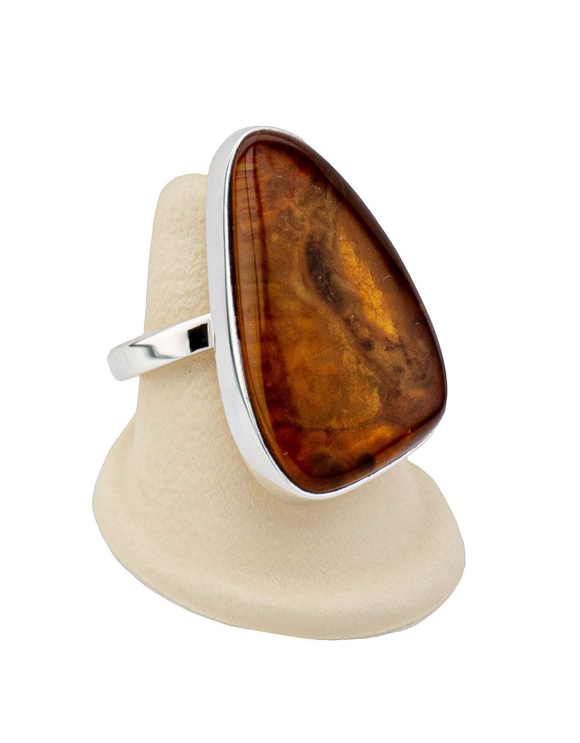 Bernstein Ring mit Silber 925