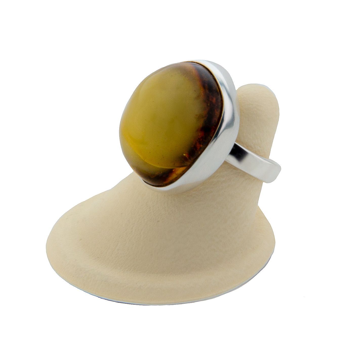 Bernstein Ring mit Silber 925
