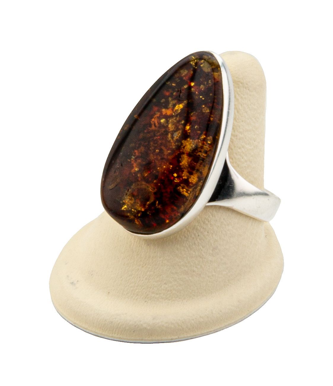 Bernstein Ring mit Silber 925