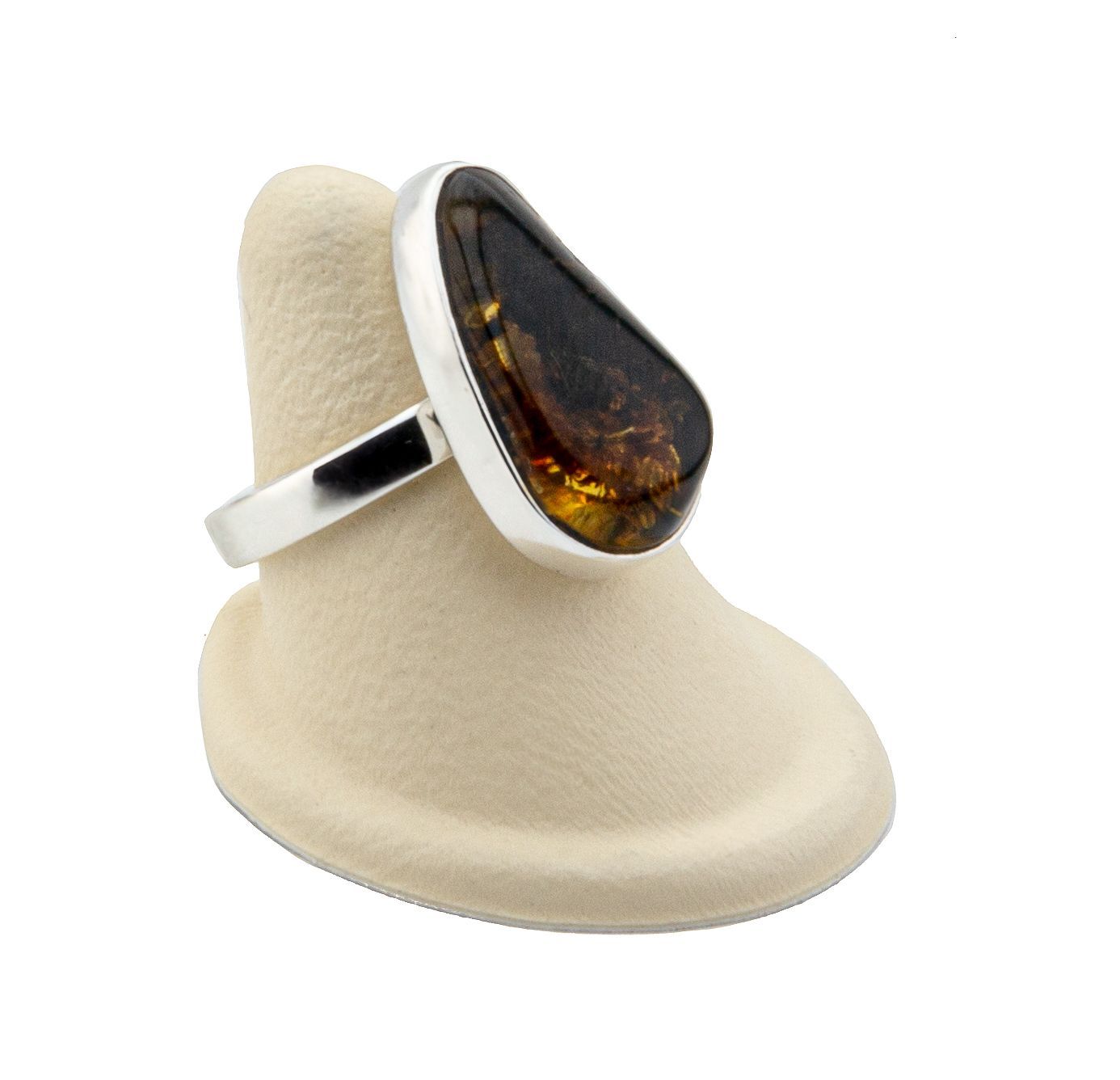 Bernstein Ring mit Silber 925
