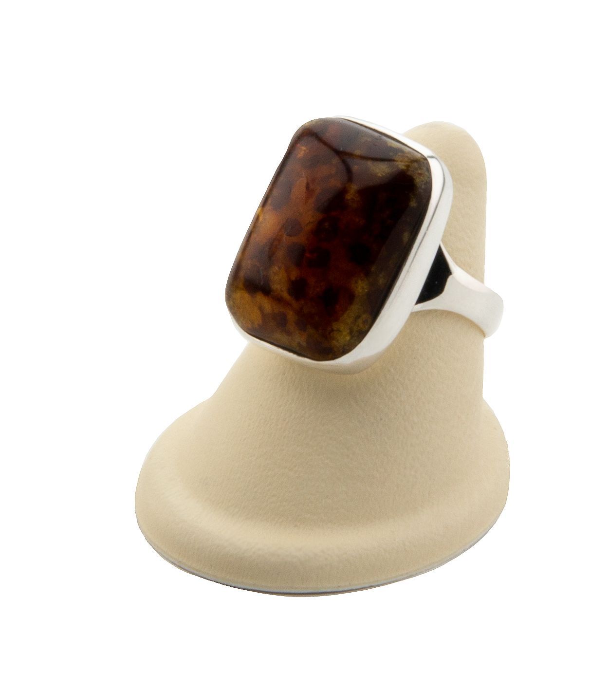 Bernstein Ring mit Silber 925