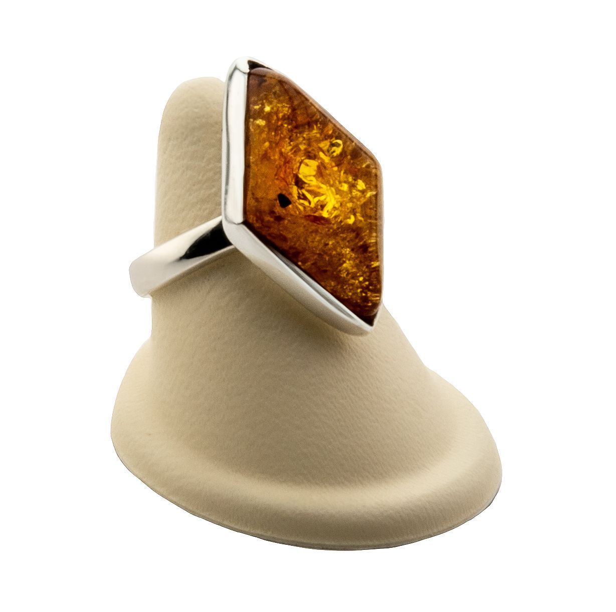 Bernstein Ring mit Silber 925