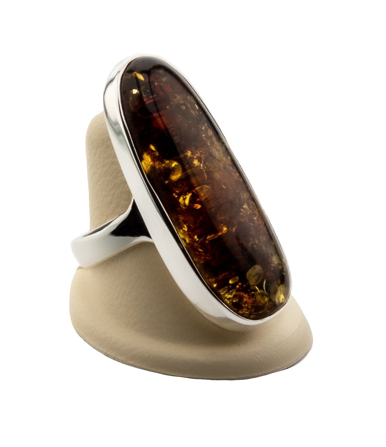 Bernstein Ring mit Silber 925