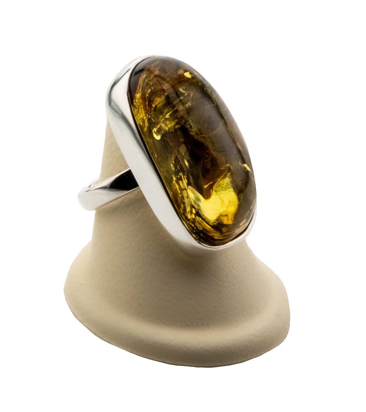 Bernstein Ring mit Silber 925