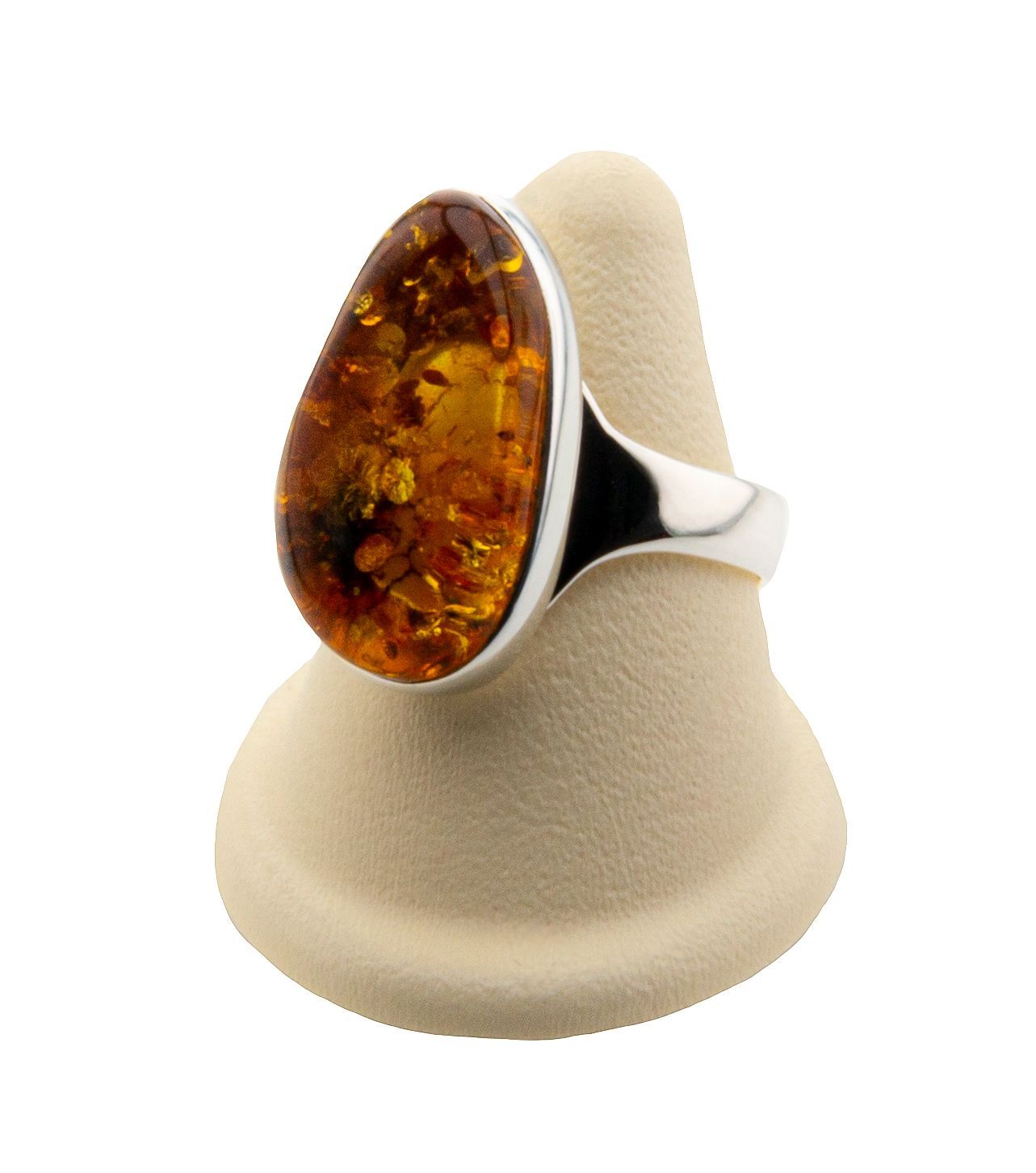 Bernstein Ring mit Silber 925