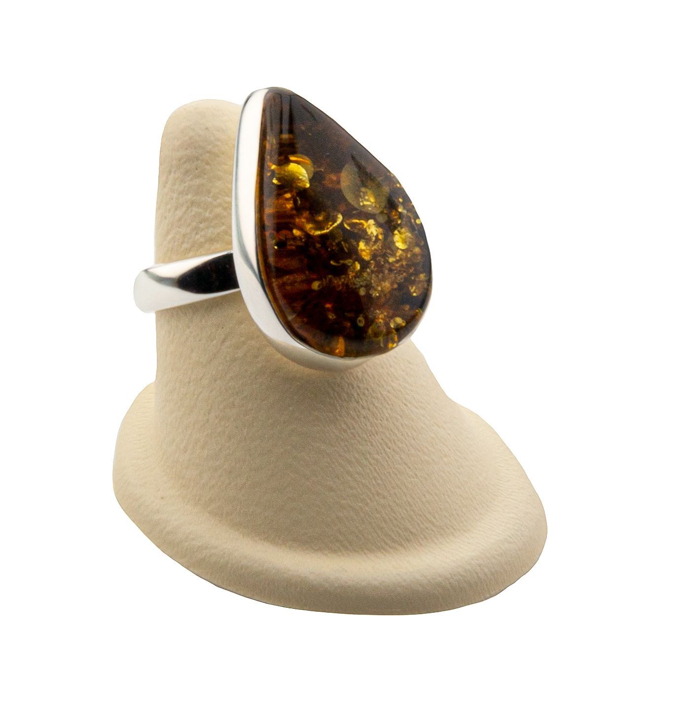 Bernstein Ring mit Silber 925