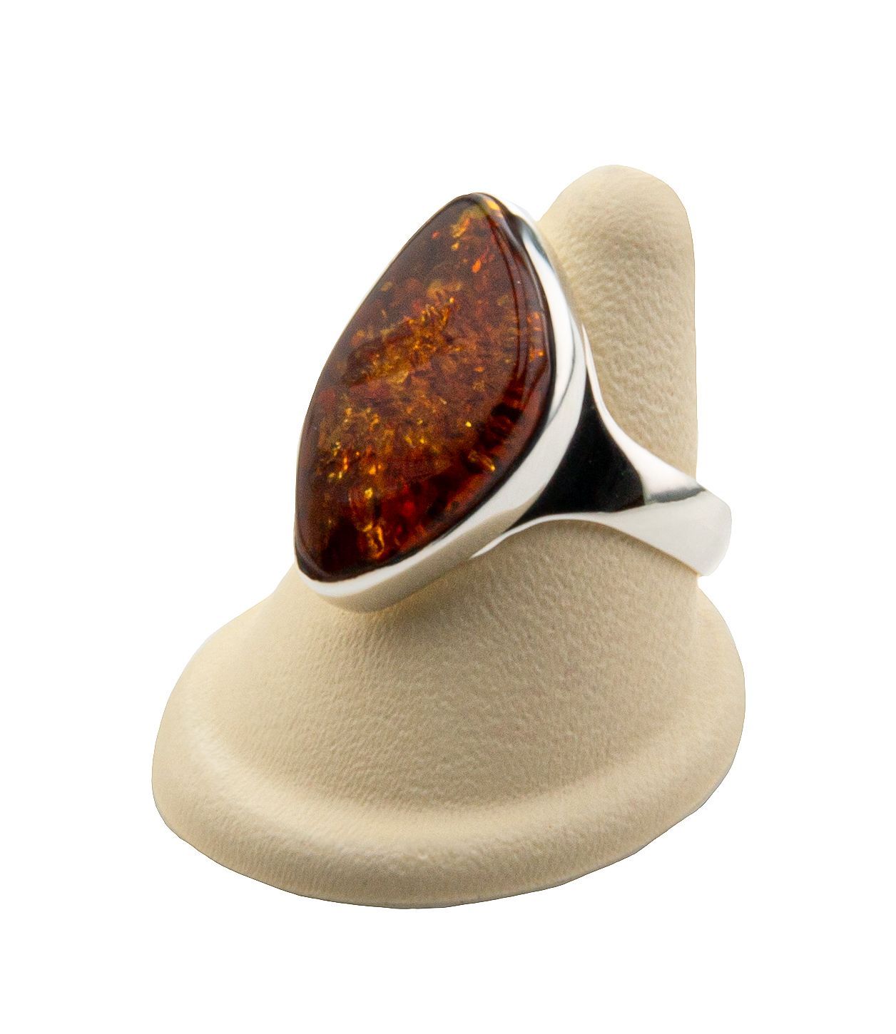 Bernstein Ring mit Silber 925