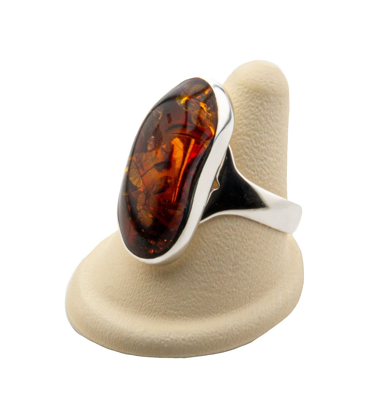 Bernstein Ring mit Silber 925