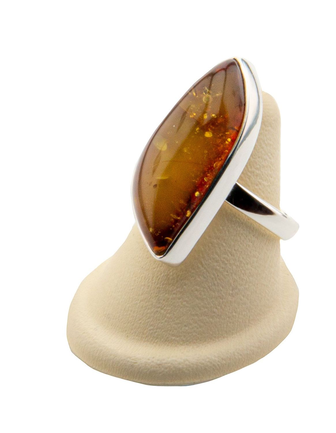 Bernstein Ring mit Silber 925