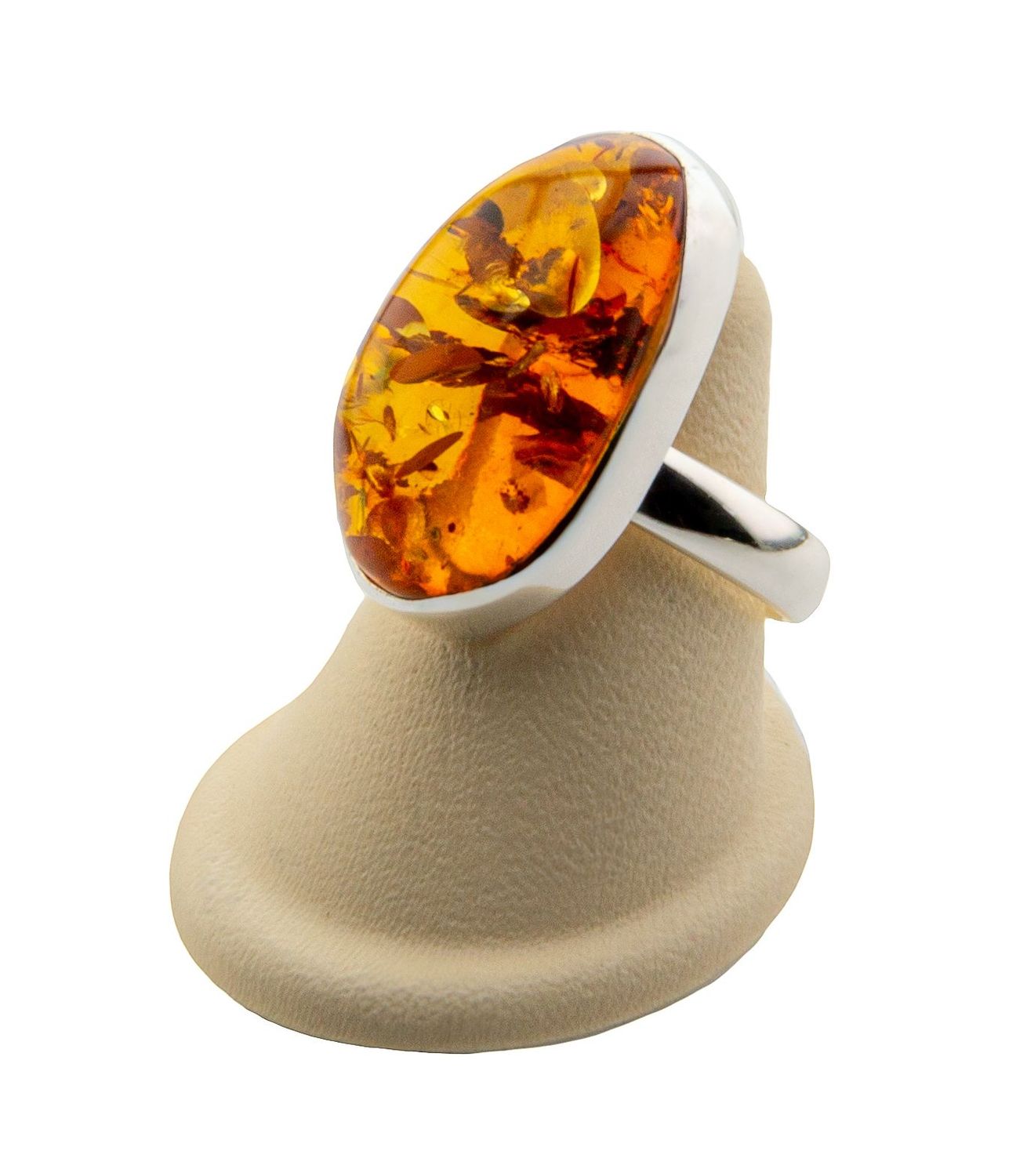 Bernstein Ring mit Silber 925