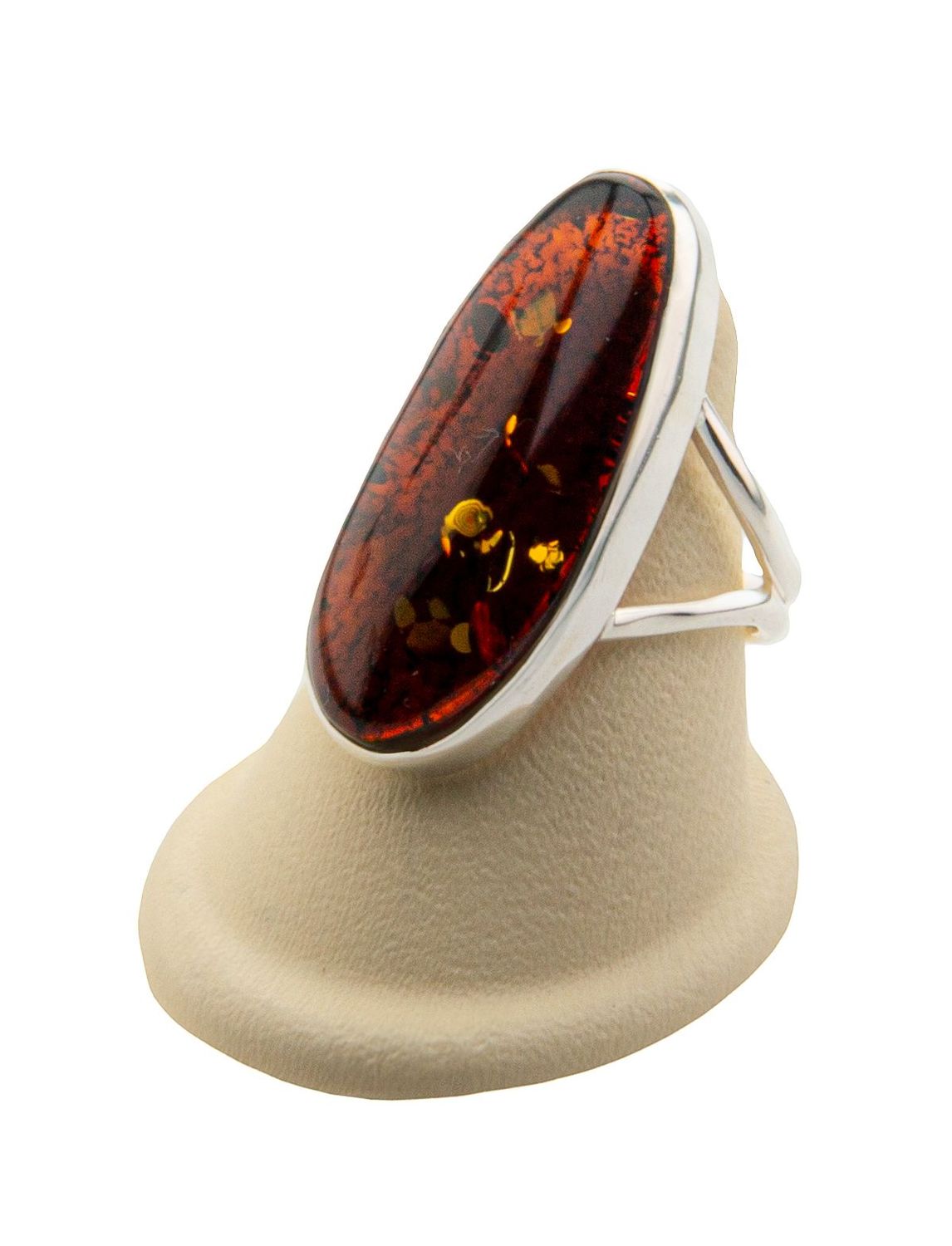 Bernstein Ring mit Silber 925