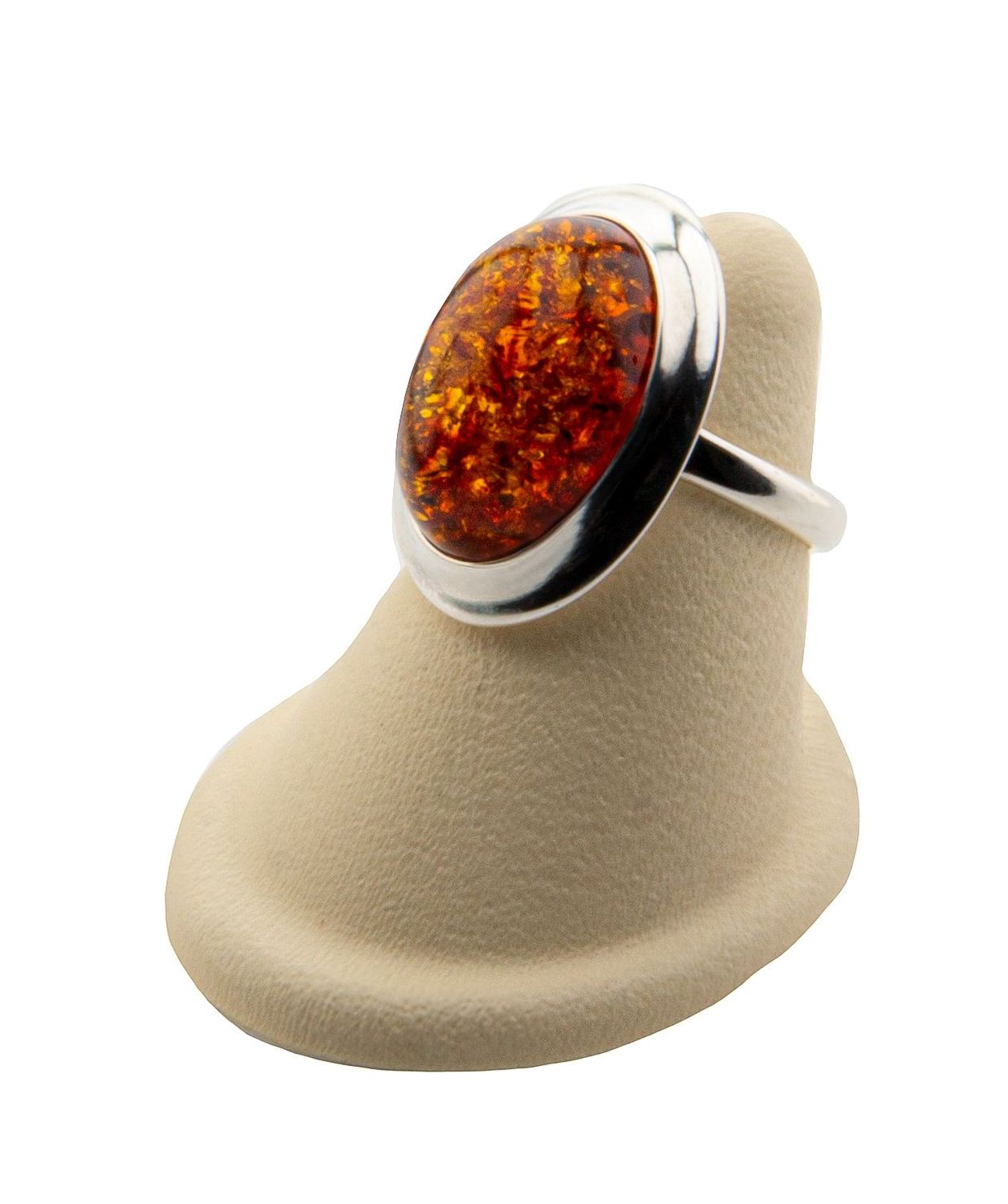 Bernstein Ring mit Silber 925