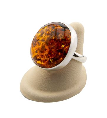 Bernstein Ring mit Silber 925 Bernstein Ring mit Silber 925