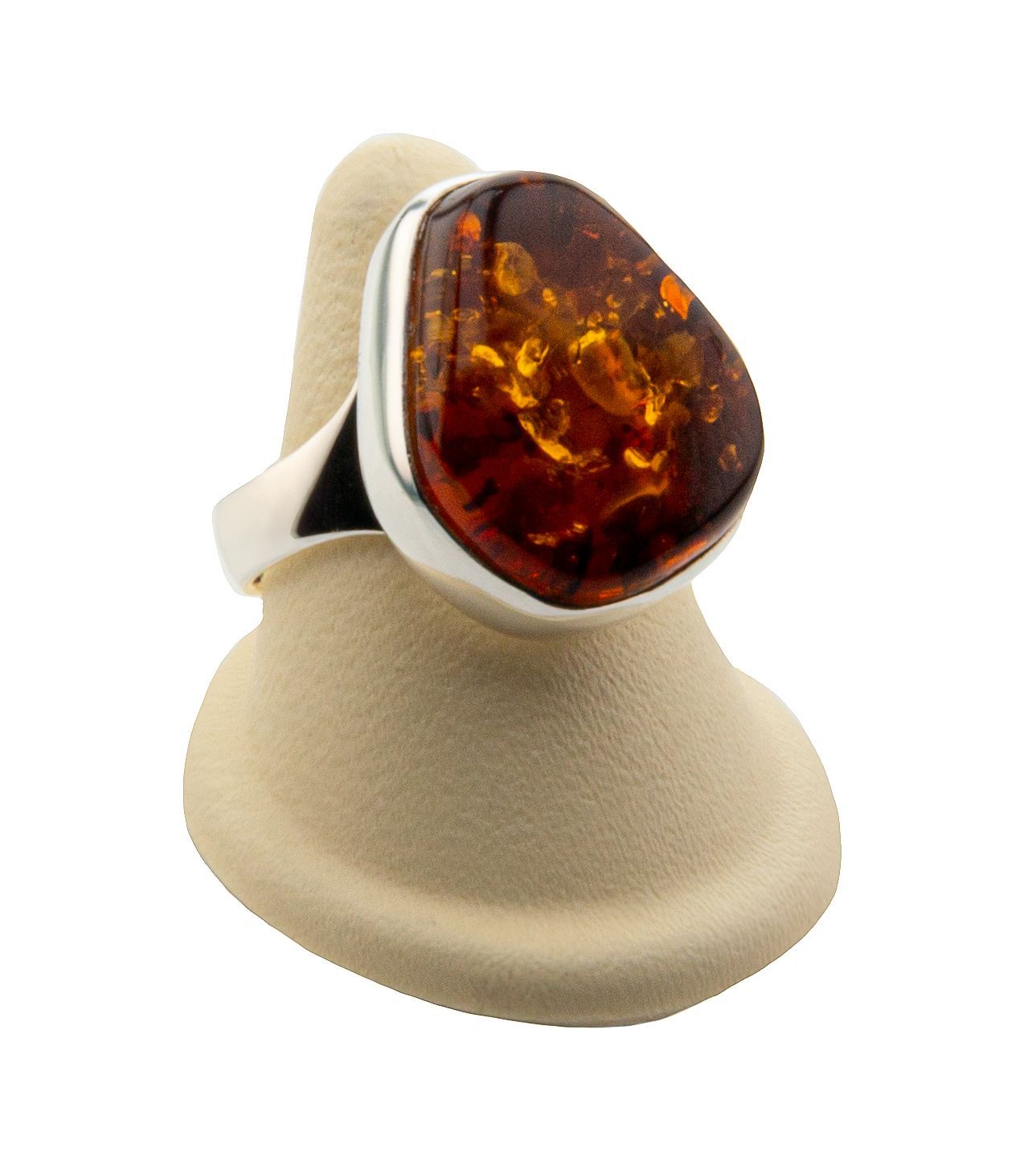 Bernstein Ring mit Silber 925