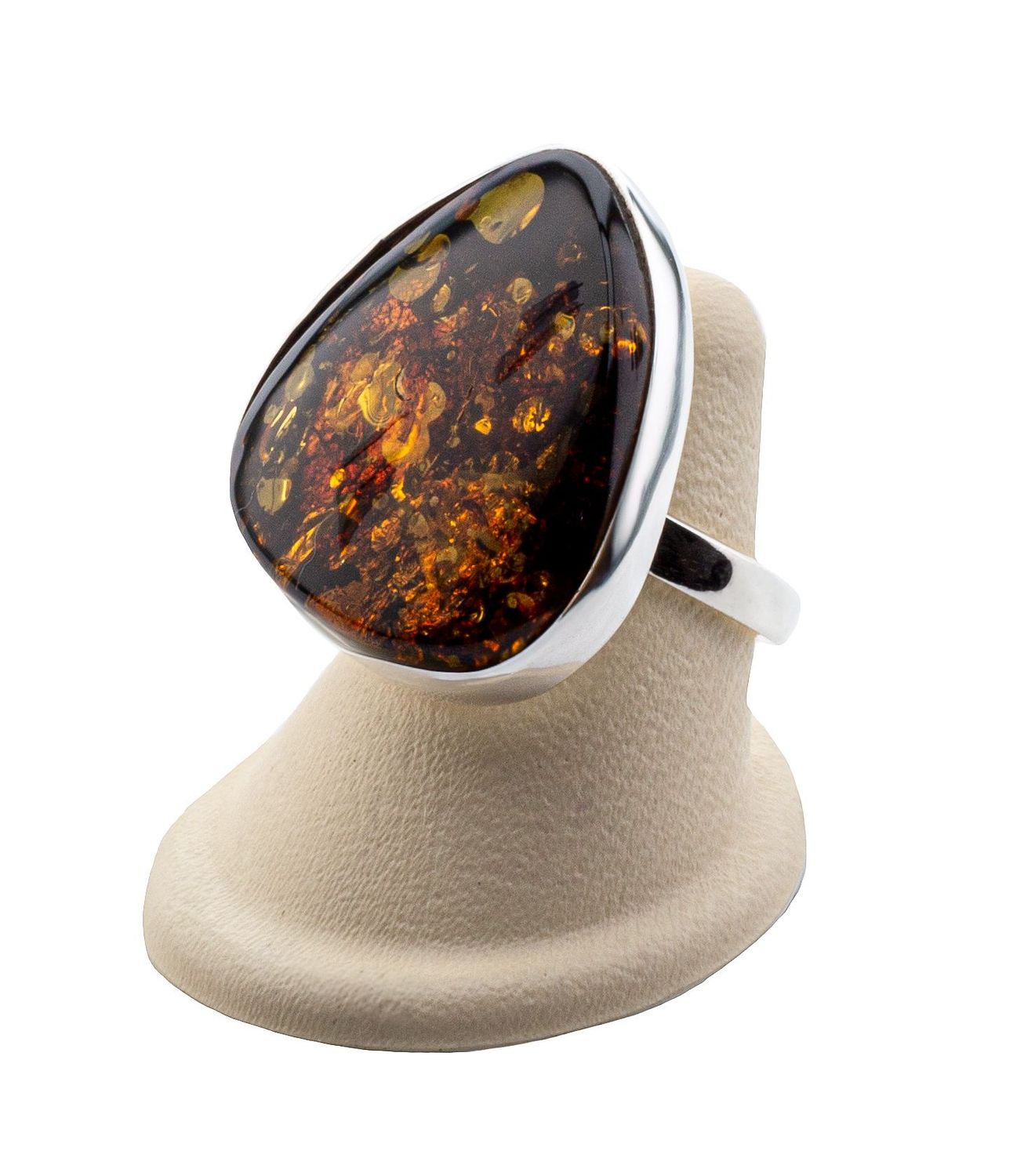 Bernstein Ring mit Silber 925