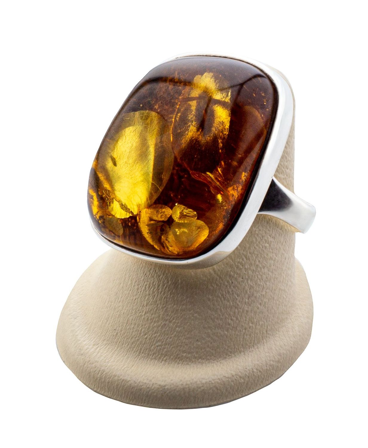 Bernstein Ring mit Silber 925