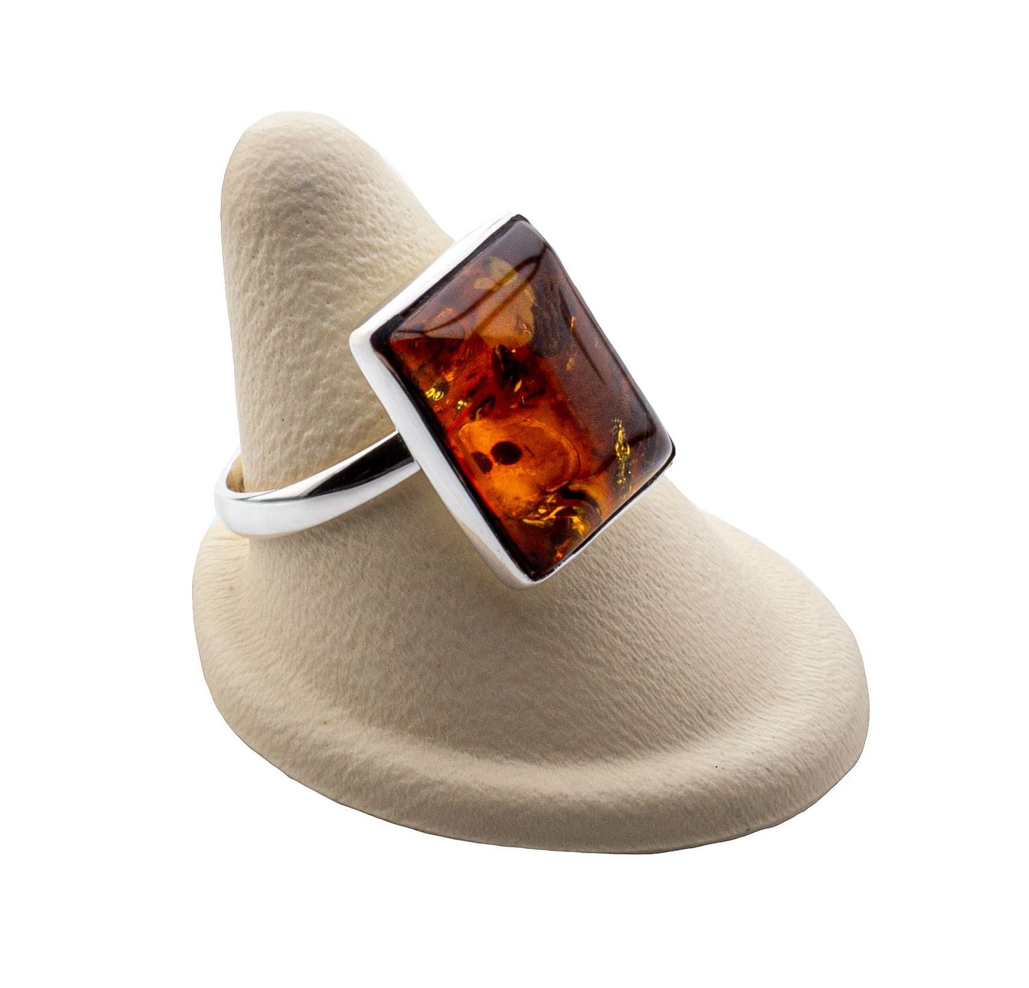 Bernstein Ring mit Silber 925