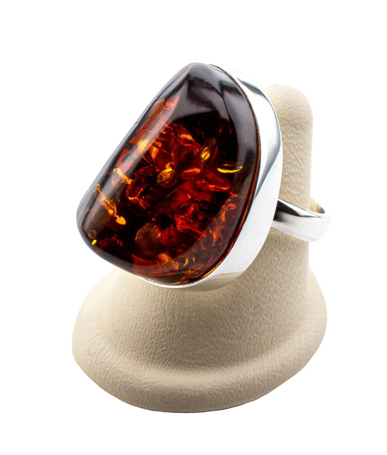 Bernstein Ring mit Silber 925