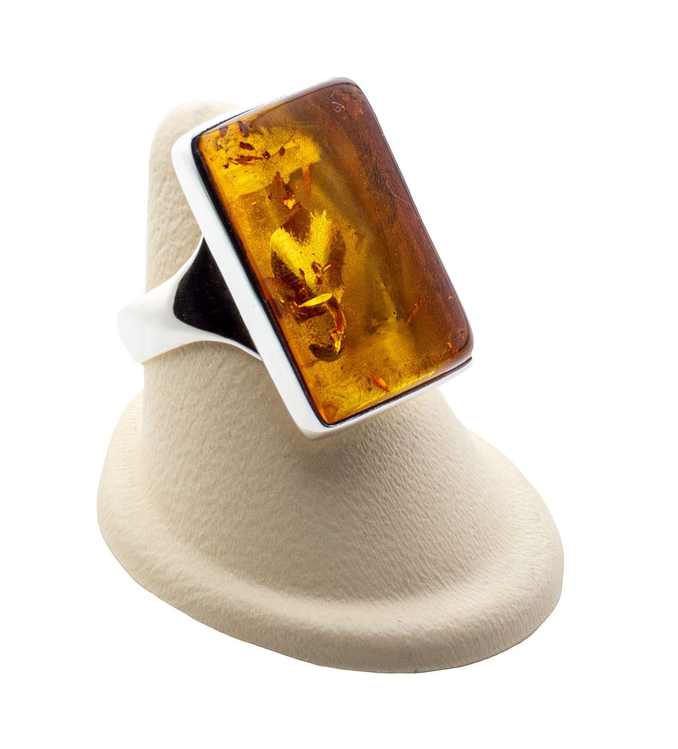 Bernstein Ring mit Silber 925