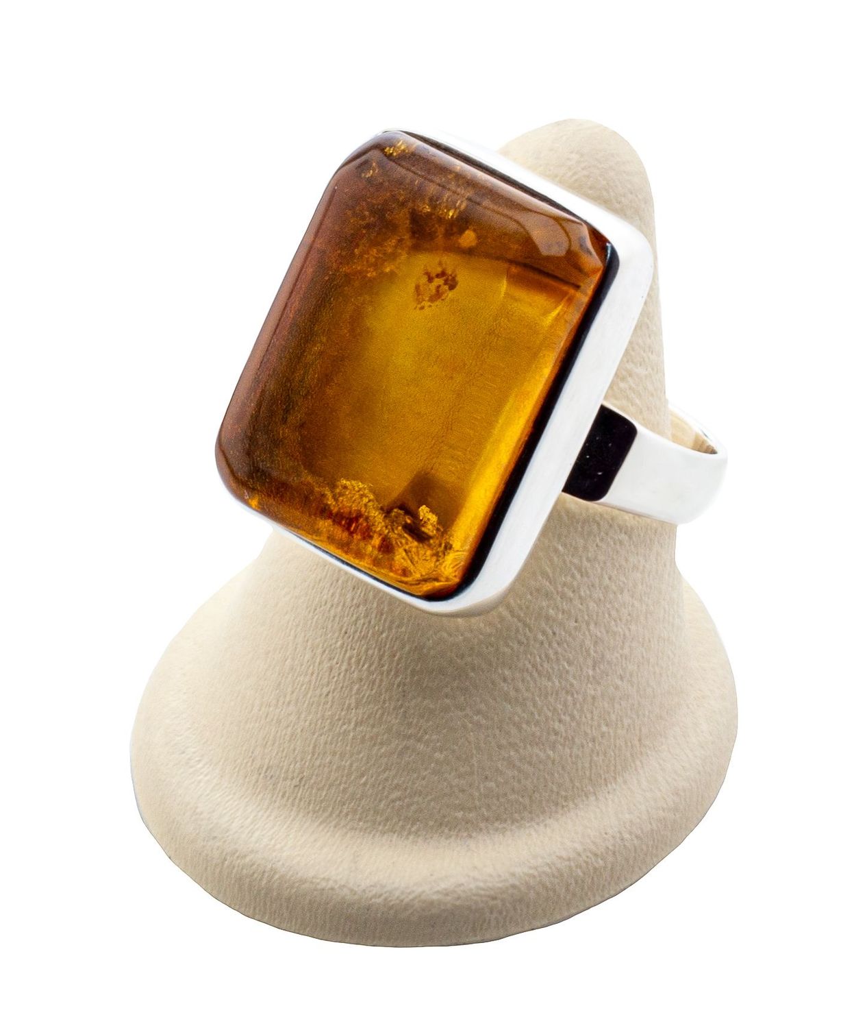 Bernstein Ring mit Silber 925