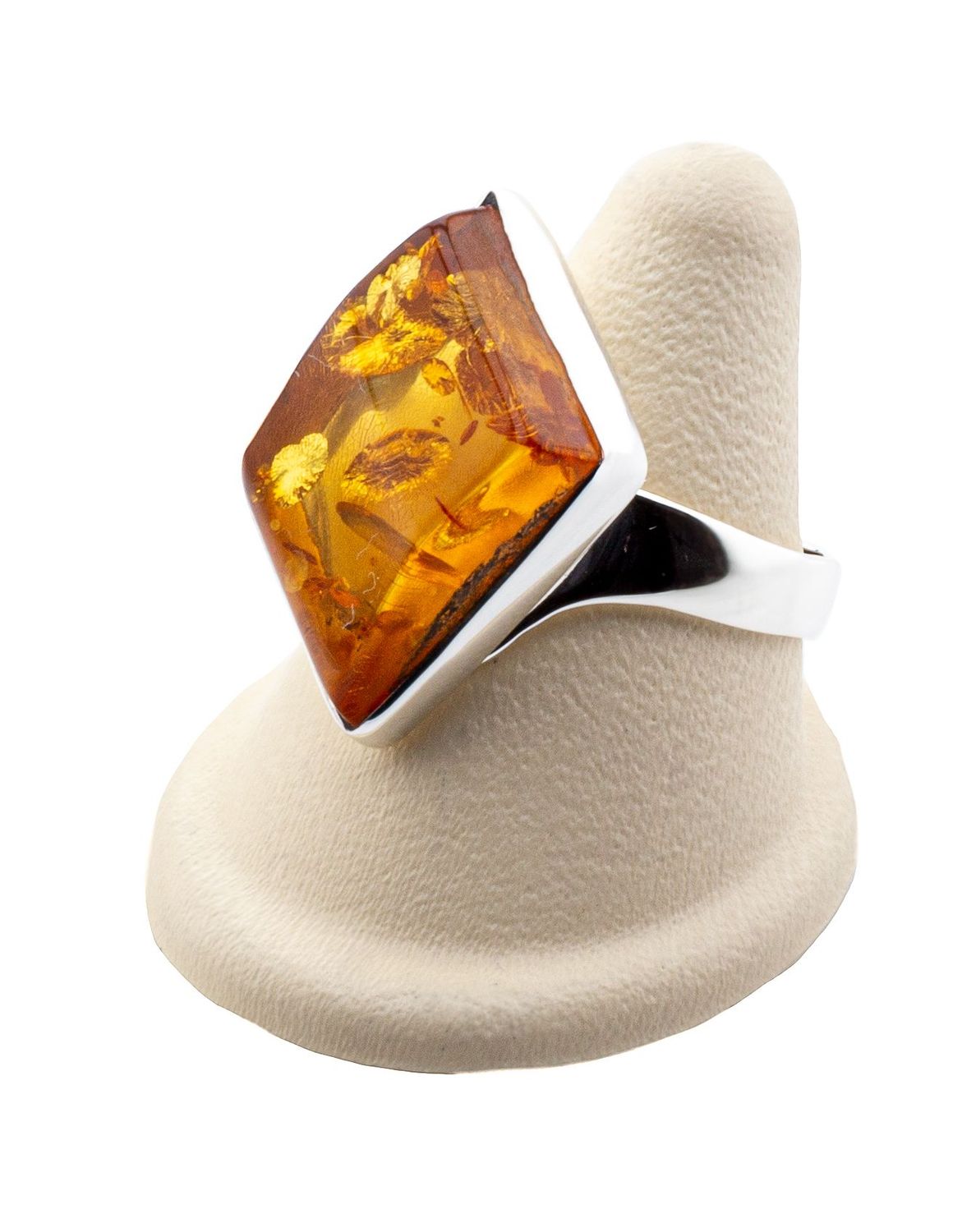 Bernstein Ring mit Silber 925