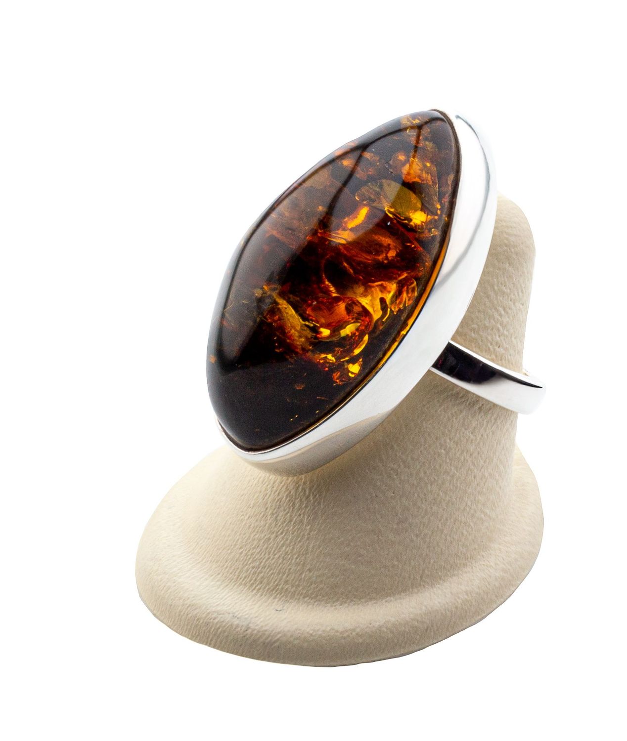 Bernstein Ring mit Silber 925