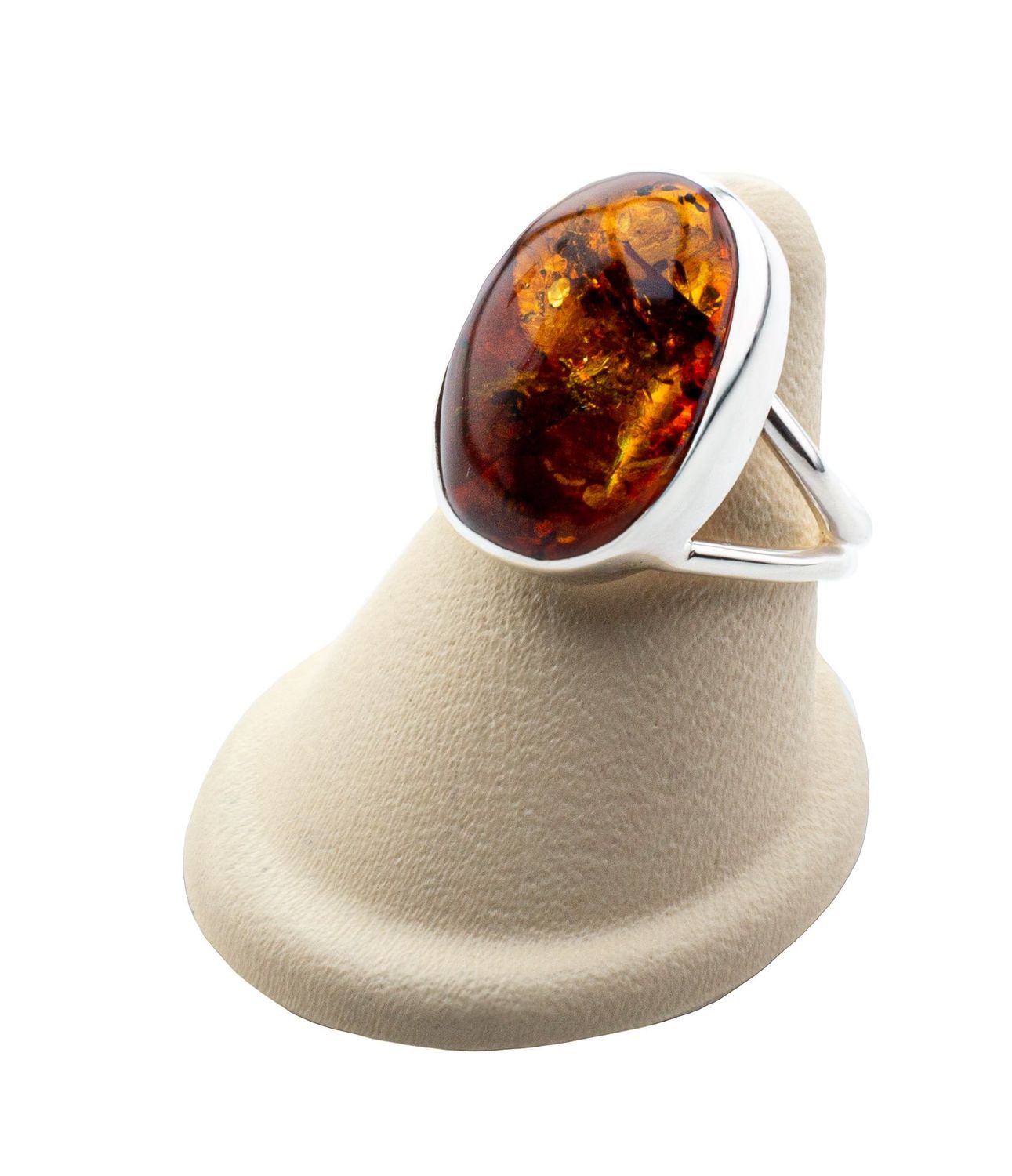Bernstein Ring mit Silber 925