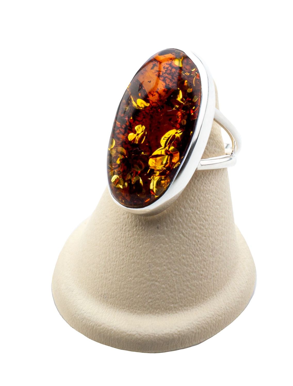 Bernstein Ring mit Silber 925