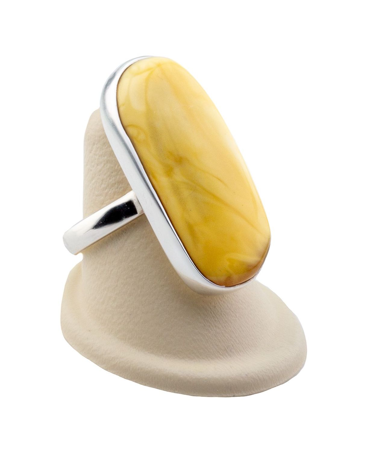 Bernstein Ring mit Silber 925