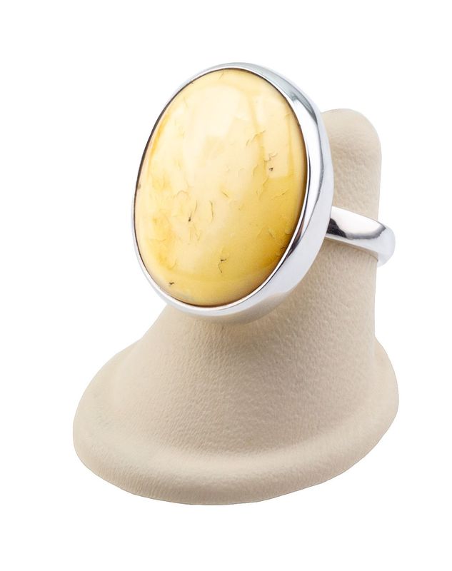 Bernstein Ring mit Silber 925