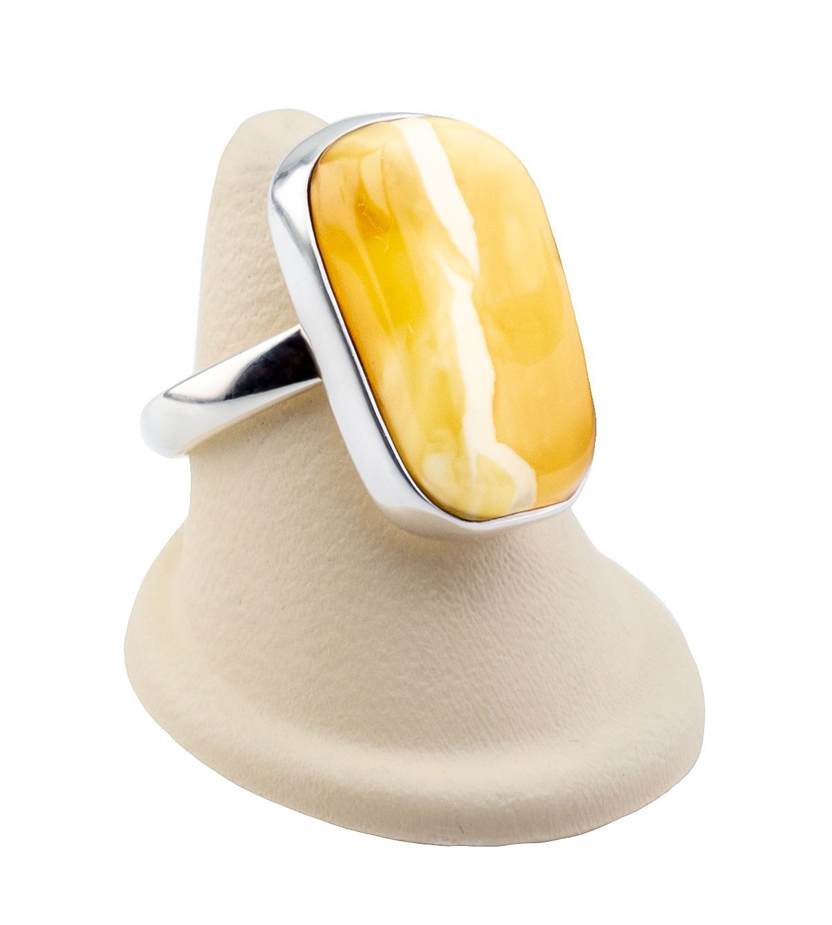 Bernstein Ring mit Silber 925
