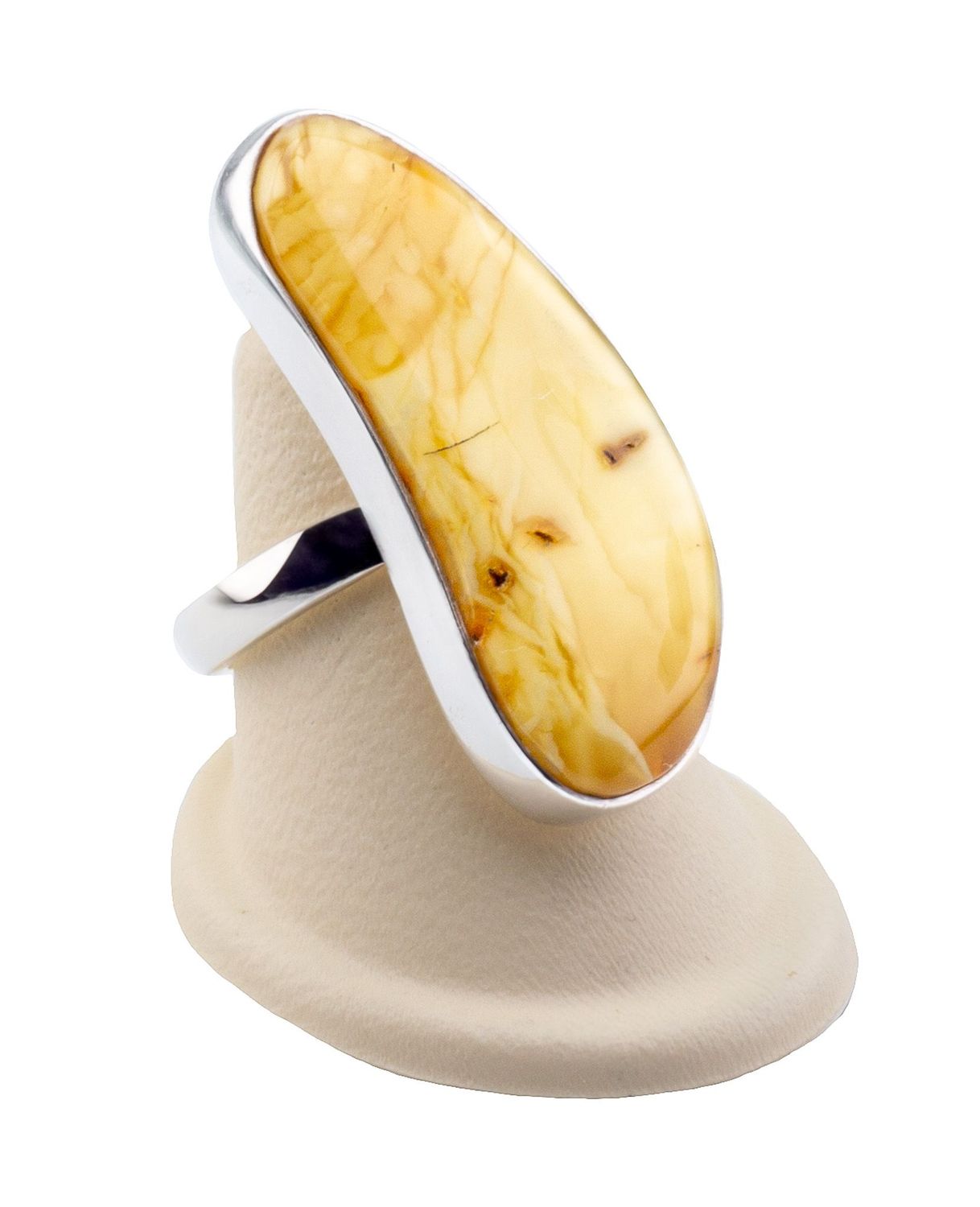Bernstein Ring mit Silber 925