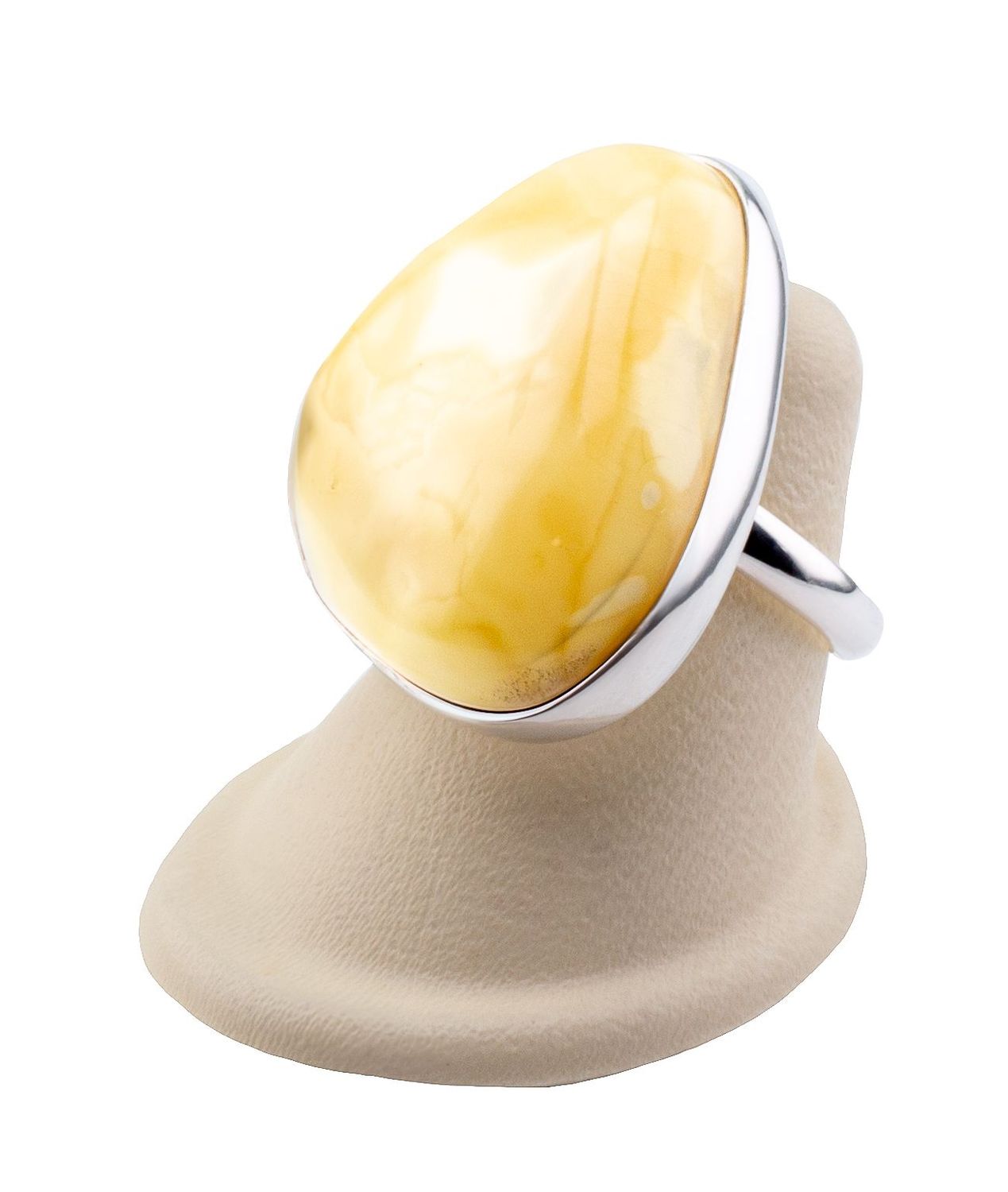 Bernstein Ring mit Silber 925