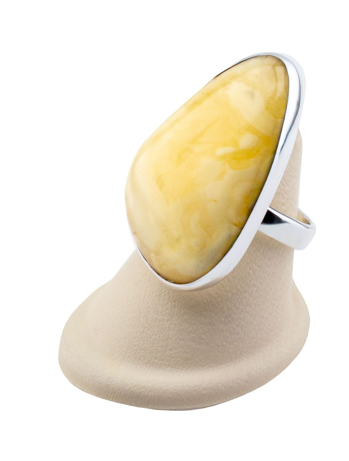 Bernstein Ring mit Silber 925