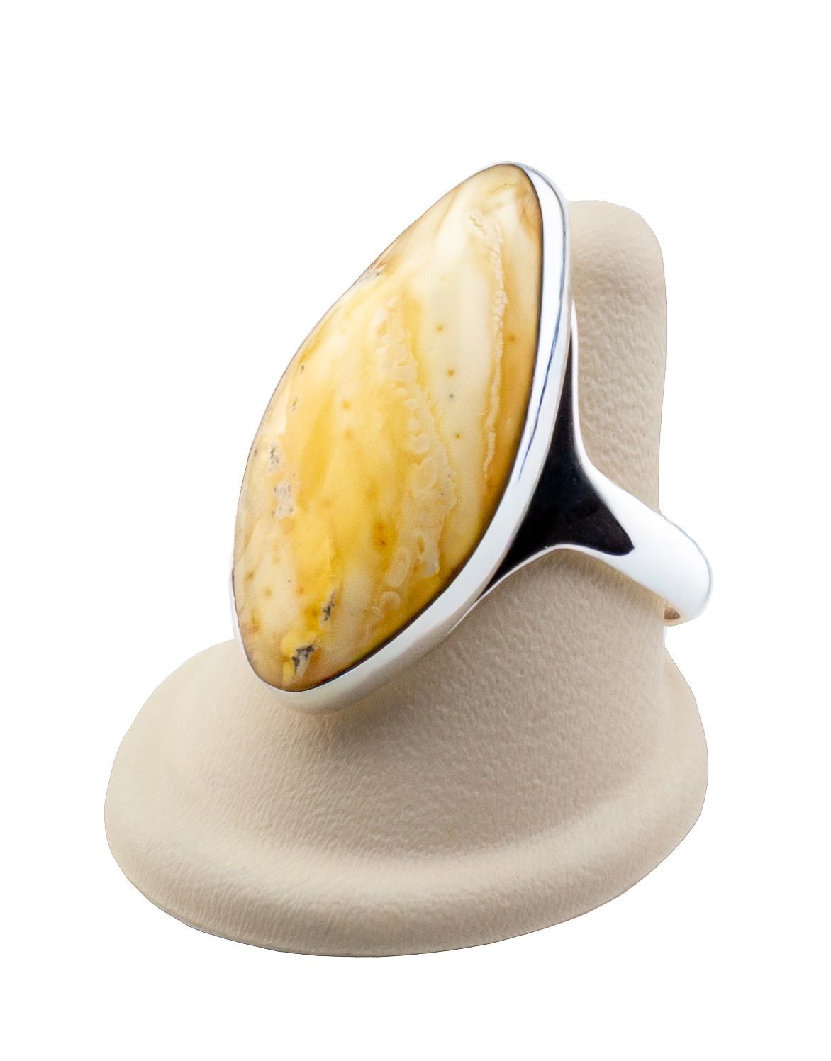 Bernstein Ring mit Silber 925