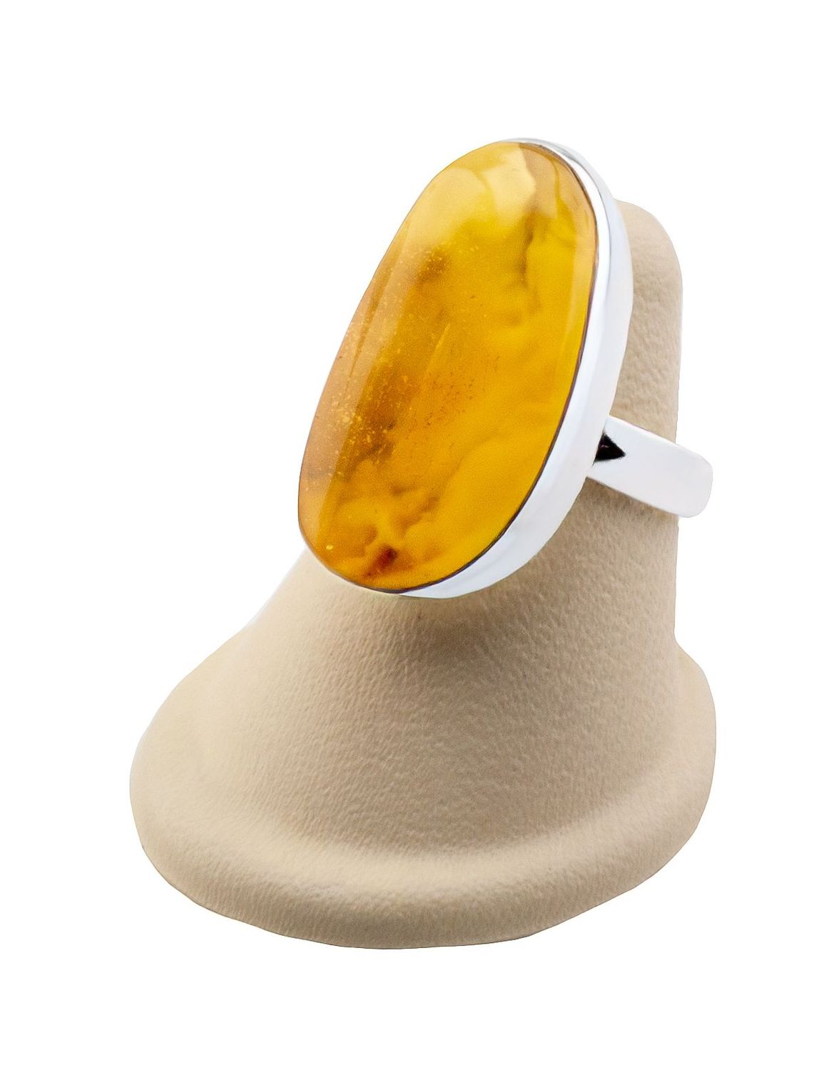 Bernstein Ring mit Silber 925