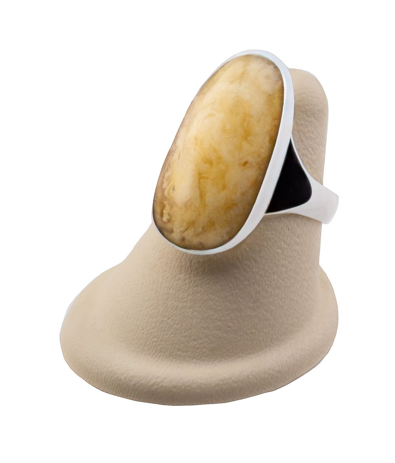 Bernstein Ring mit Silber 925