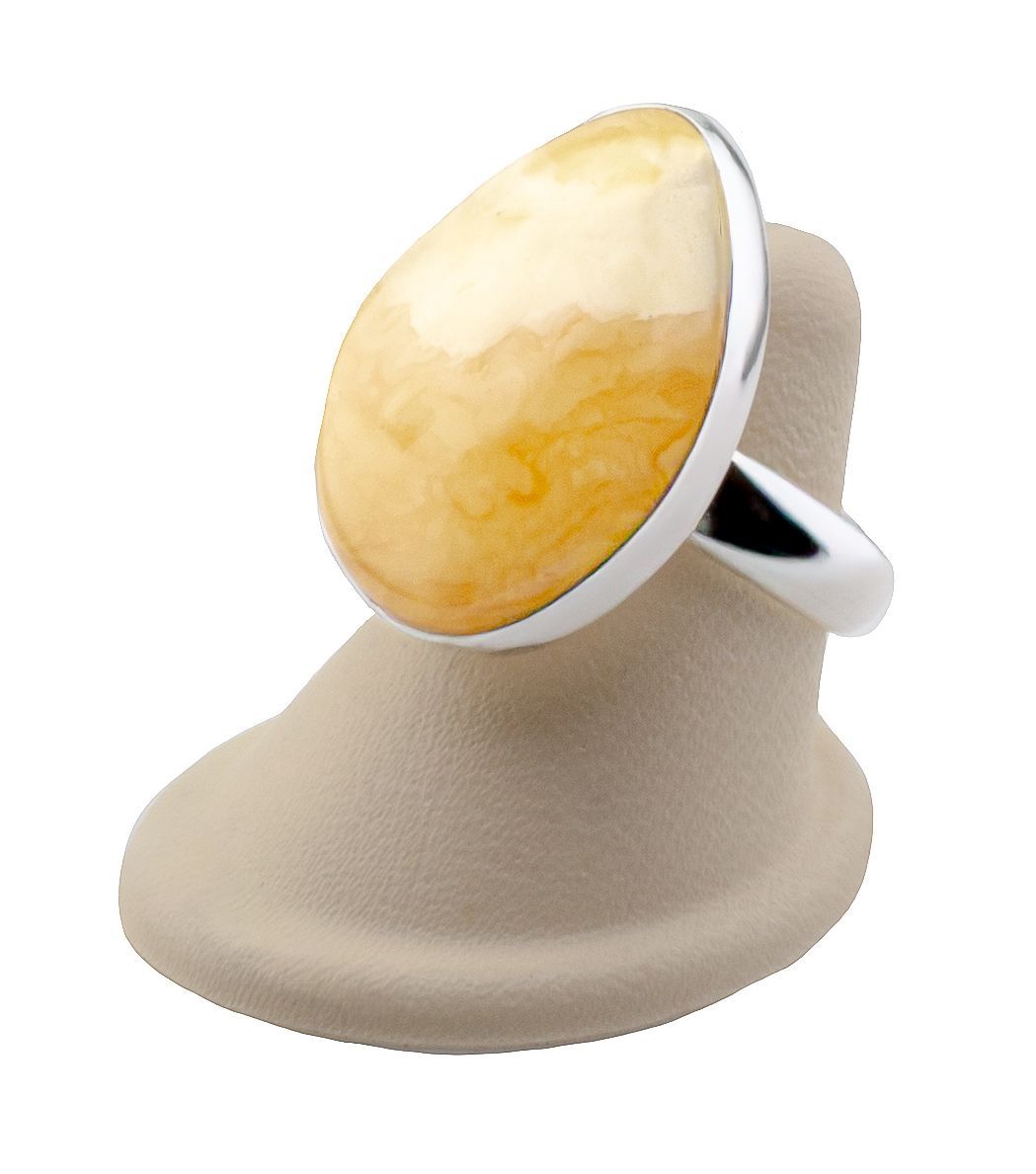 Bernstein Ring mit Silber 925