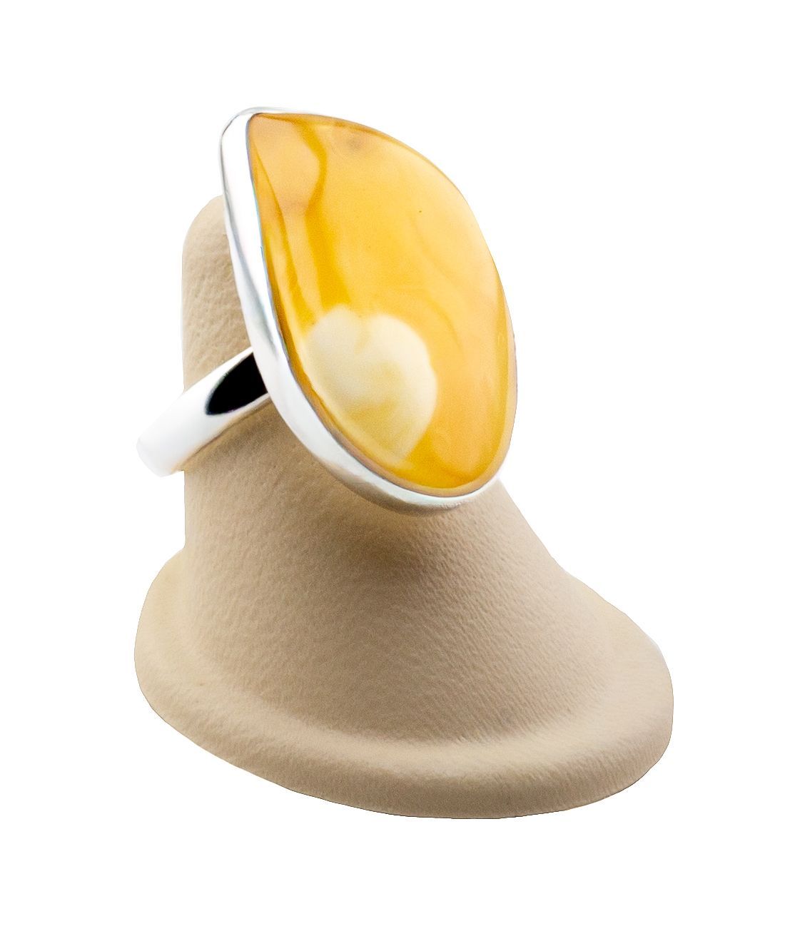 Bernstein Ring mit Silber 925