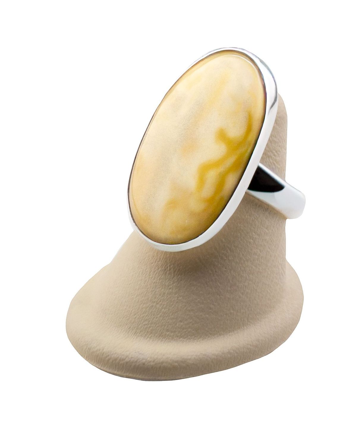 Bernstein Ring mit Silber 925