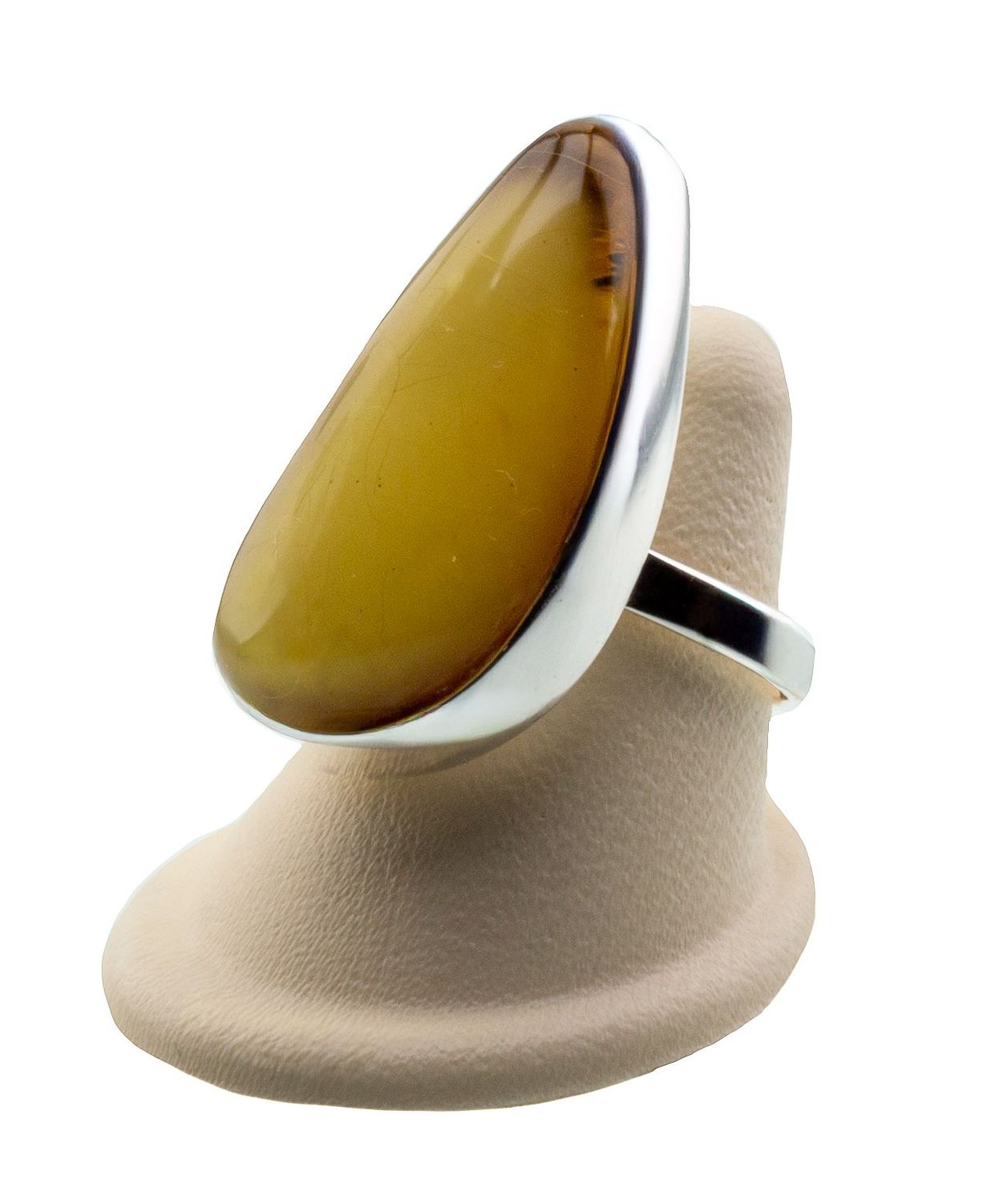Bernstein Ring mit Silber 925