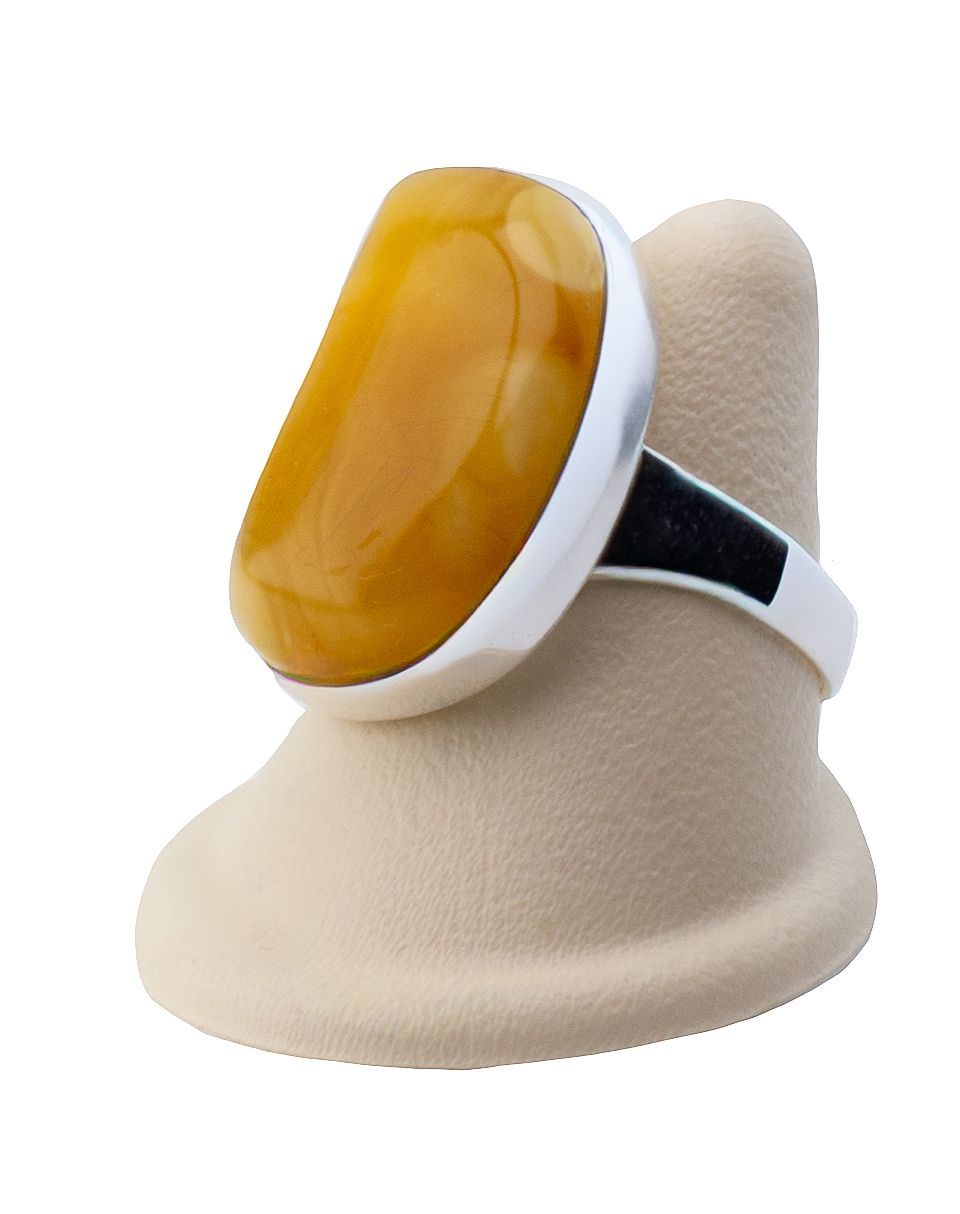 Bernstein Ring mit Silber 925