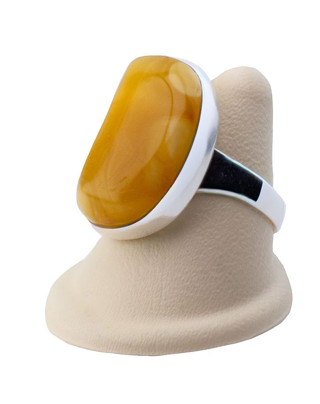 Bernstein Ring mit Silber 925