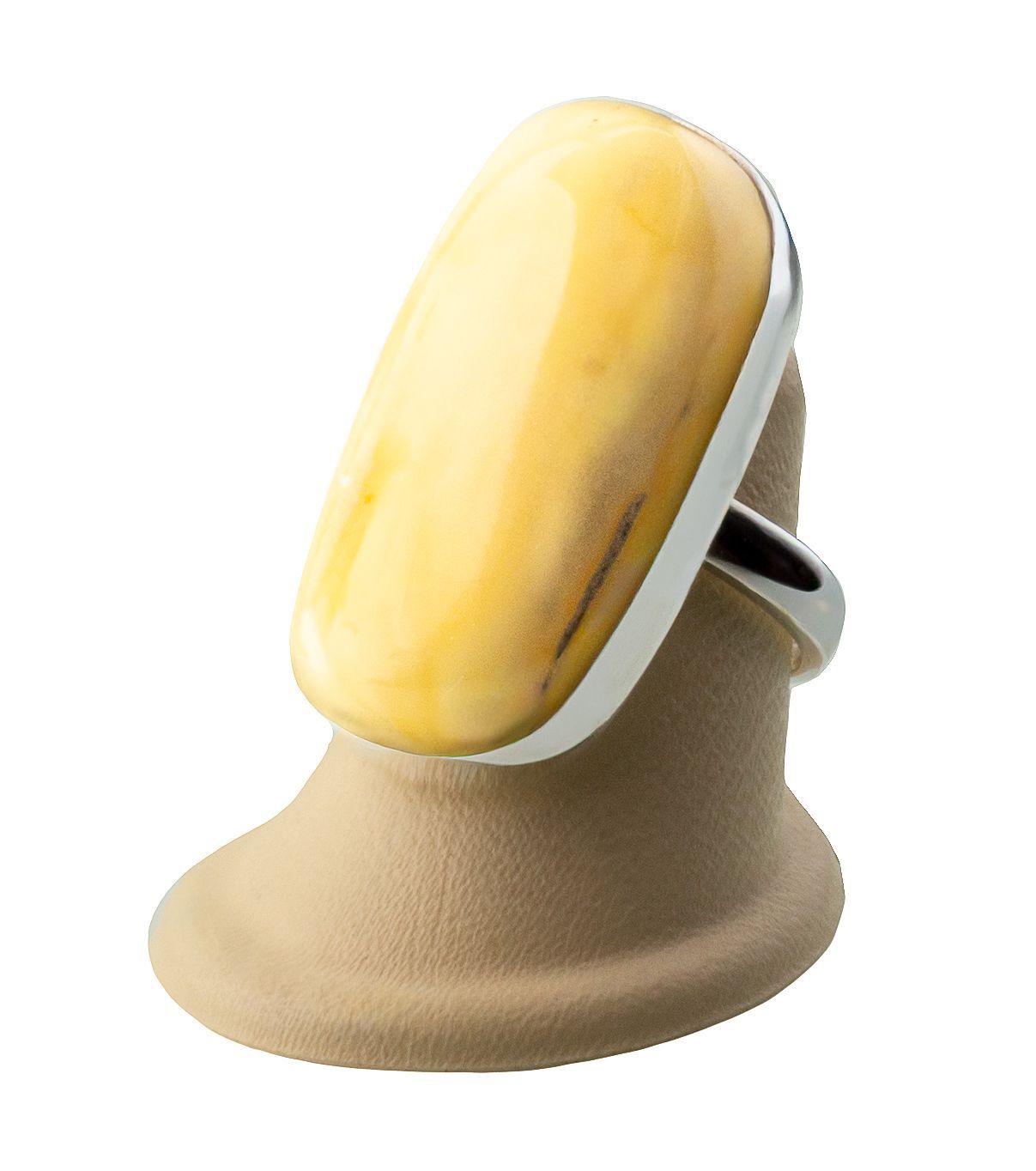 Bernstein Ring mit Silber 925