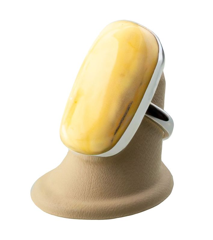 Bernstein Ring mit Silber 925